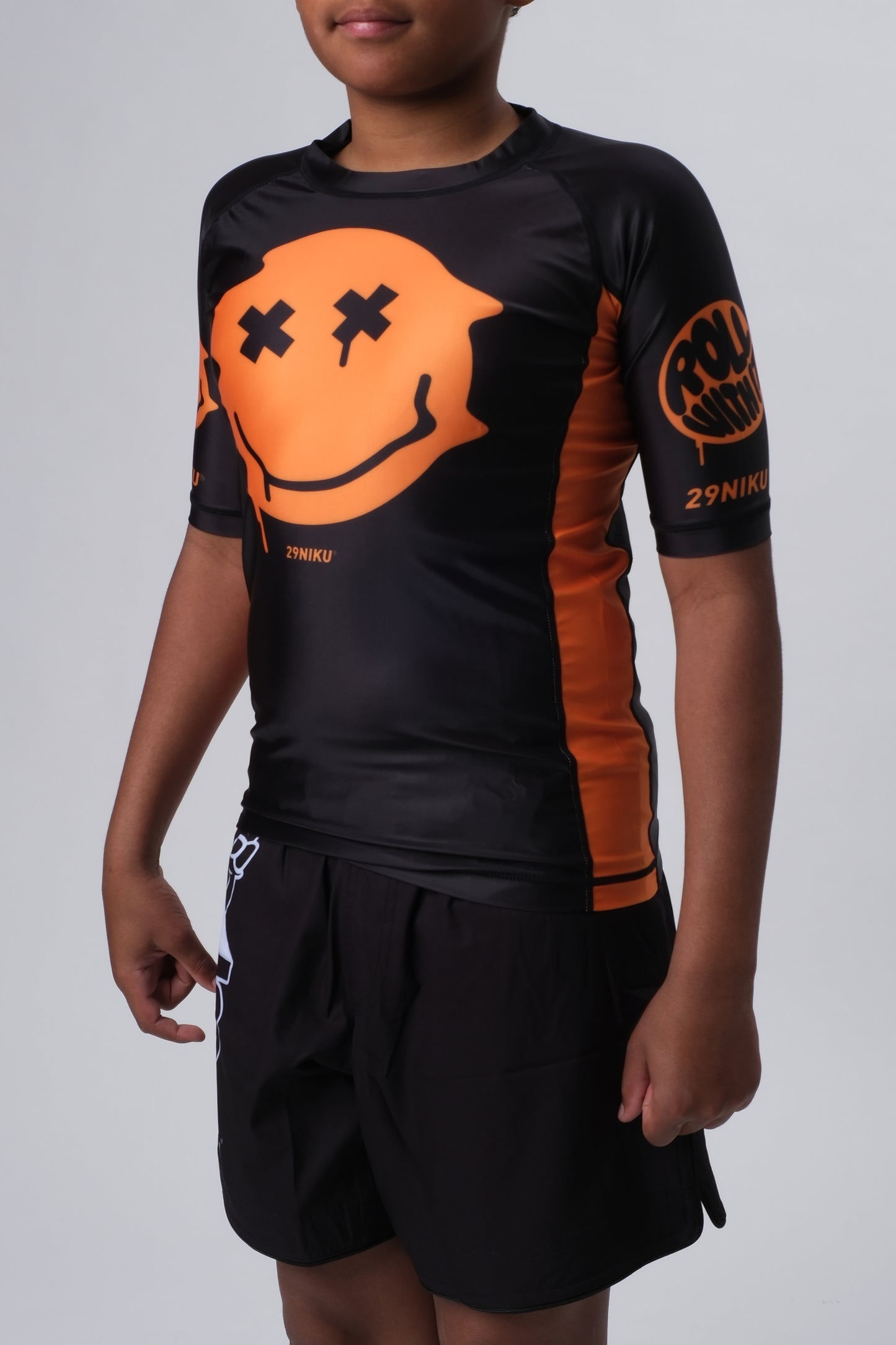Kids Ranked Rash Guard – Orange