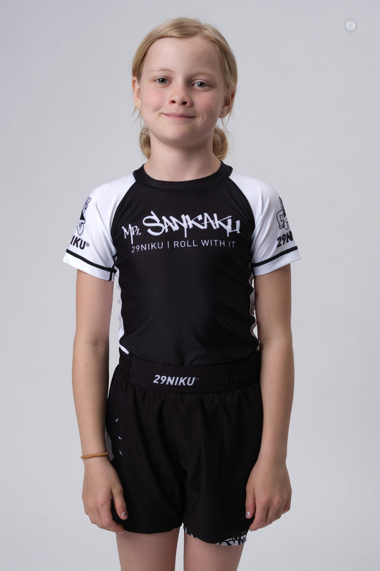 Kids Ranked Rash Guard – White